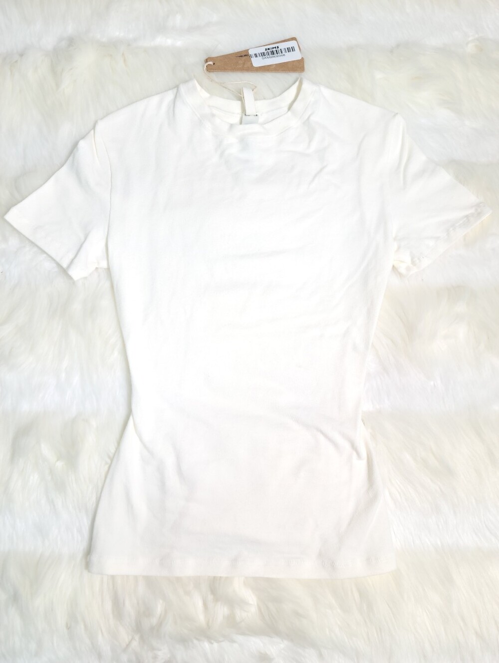 SKIMS Cotton Jersey T-shirt White Marble Women XS NEW